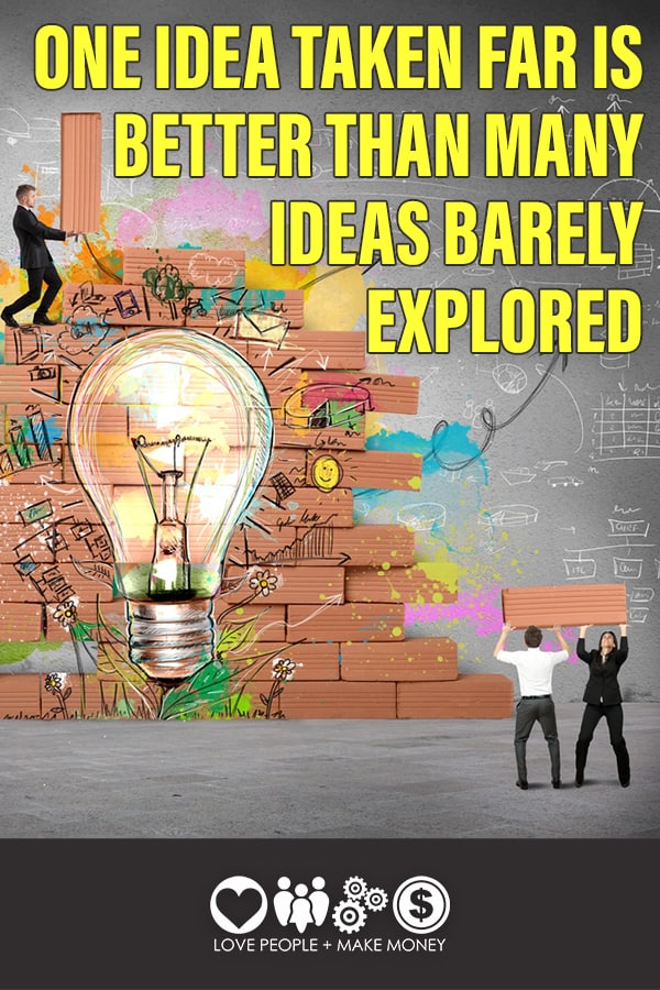One idea taken far is better than many ideas barely explored. #managingbusinessideas #businessideas #solopreneur #solopreneurs #business 