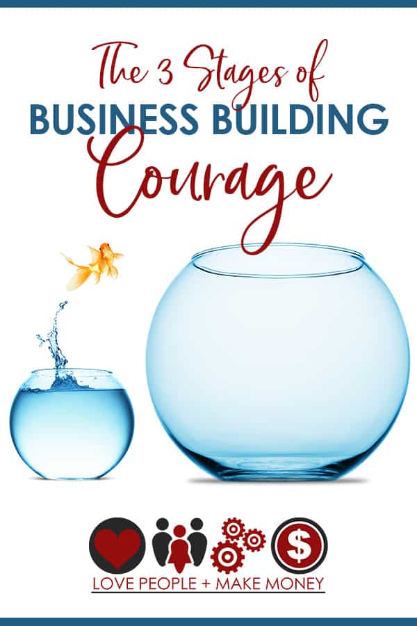 The 3 stages of biz building courage & how courage grows through each. #lovepeoplemakemoney #solopreneur #businesssuccess #business #businessideas